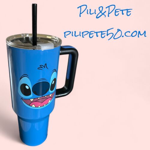 Disney Lilo & Stitch Face Stainless Steel Tumbler 40 Oz. Travel Cup Mug