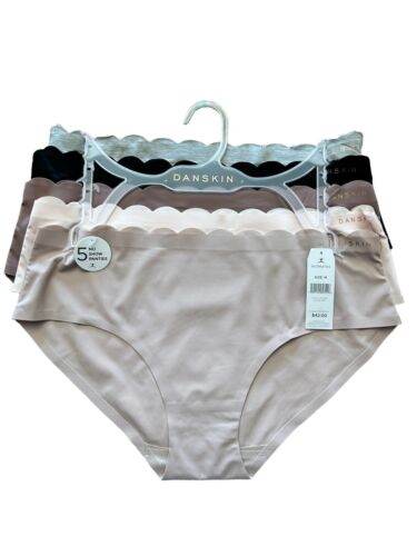 DANSKIN INTIMATES 5 Pack~Multicolor~No Show Panties Size M~ Style DS7254~UNIQUE