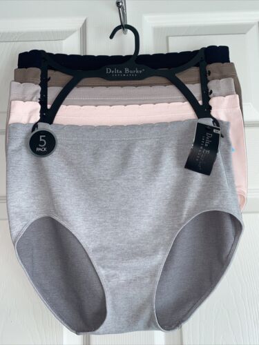 Delta Burke ~ 5 Pack ~ Women's Brief Underwear Panties Nylon Blend ~ 9/2X