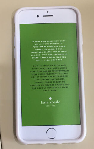 KATE SPADE PHONE CASE FOR iPHONE 8/7/6/6S WHITE WITH GOLD STRIPES NEW