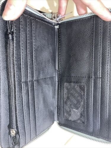 STEVE MADDEN WALLET WRISTLET LIGHT GREEN) SMOOTH TEXTURED