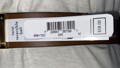 MICHAEL KORS BELT REVERSIBLE BROWN MK LOGO WITH FLOWER PRINT GOLD BUCKLE STYLE!