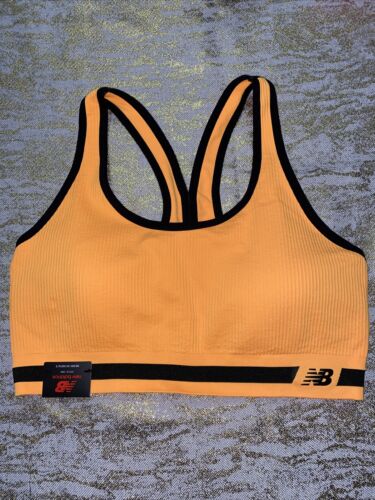 New Balance Medium Impact Sports Bra Style 112013 Impulse Orange/Black Size XL