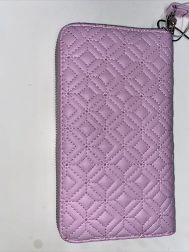 STEVE MADDEN WALLET WRISTLET PINKIE BANGELO SMOOTH TEXTURED SILVER ZIPPER