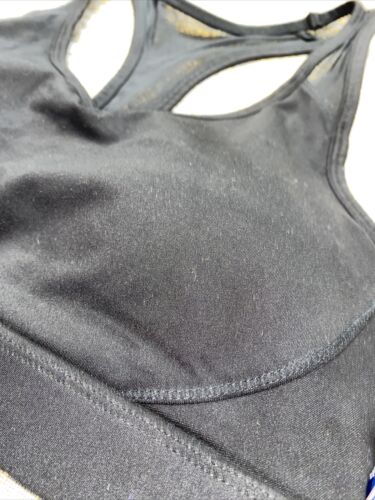 REEBOK MATCH BRA BLACK /BLACK MESH REW211BR02006 MEDIUM MSRP $40 NEW