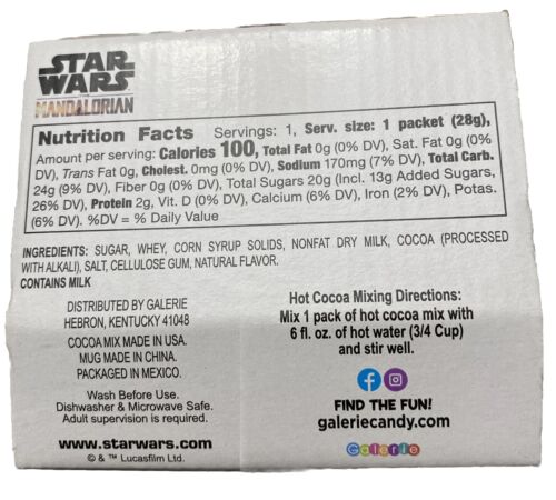 Star Wars the Mandalorian Baby Yoda Hot Chocolate Cocoa Coffee Mug 10 oz New