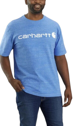 Carhartt Blue XL Men's Loose Fit Heavyweight Short-Sleeve Logo Graphic T-Shirt