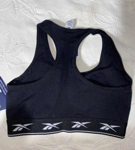 Reebok Stellar Seamles Bra Black/ Gray Extra Large Retail $40 NEW