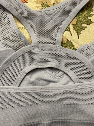 New Balance Sports Bra Smokey Warts (Gray) Style 7454 Removable Cups Size XLarge