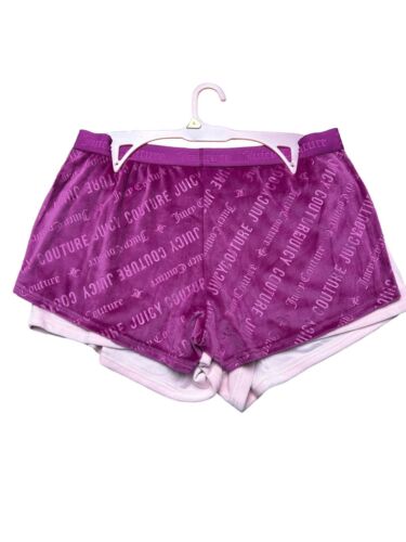 JUICY COUTURE Sleepwear, 2 Pair Velour Shorts, Size L~ Style JC1751~REAR FIND!