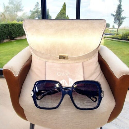 Chloe CE746S 001 Sunglasses Women's Black/Grey Gradient Lens Fashion Square 55mm