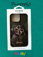 Guess Slim Profile~Protective Case iPhone 13 & 14 ProMax~Black Glitter REAR FIND