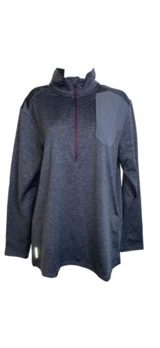 Eddie Bauer Half Zip, Mock Neck Pull Over Shirt  Ebony Small~Sweater Pullover