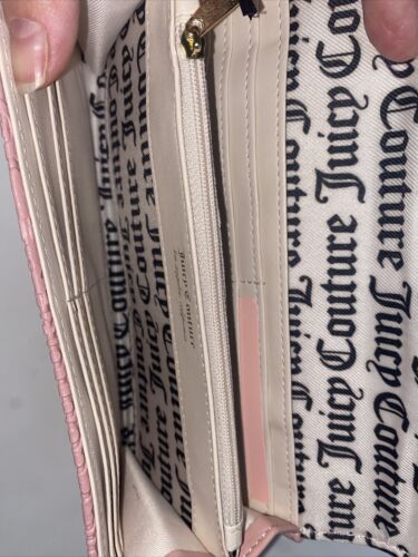 JUICY COUTURE BLUSH PINK~GLAM ELONGATED FLAP WALLET~CLUTCH STAMPED~JUST FOR YOU!