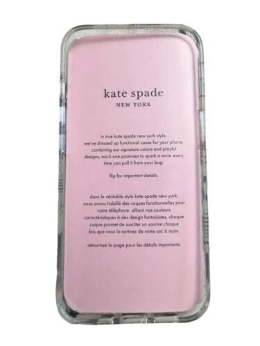 Kate Spade Phone Case iPhone 13 & 14~ Floral&Rhinestones~Hollyhock~UNIQUE BEAUTY