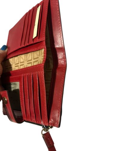 LODIS Coin Purse Bifold Card Wallet  Red Genuine Leather-ABSOLUTELY BEAUTIFUL!!!