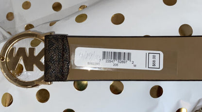 MICHAE KORS BELT BROWN W/MK LOGO AND BEAUTIFUL MK GOLD BUCKLE MK~ SO STYLISH!!!
