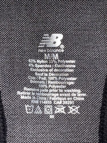 New Balance Medium Impact Sports Bra Style # 110998 Gray/Black/White Size MED