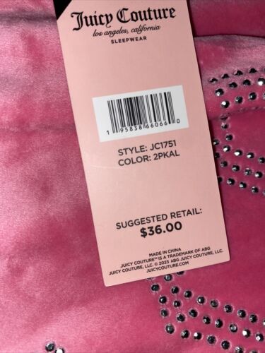 JUICY COUTURE BLACK & PINK VELOUR RHINSTONES LOGO~JC1751~ SLEEP SHORTS ALL SIZES