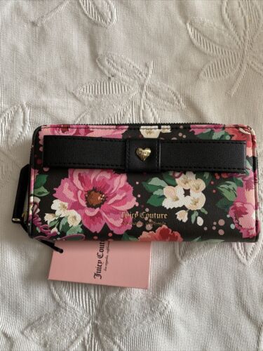 Juicy Couture Pick Ur Petal Black  13JCADTJC-BPP Wallet  Card Organizer CUTE!
