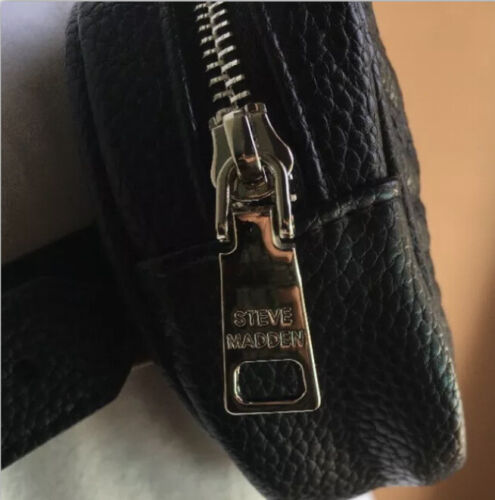 Steve Madden Fanny Pack Black Faux Leather- Steve Madden Logo UNISEX-RARE FIND!!