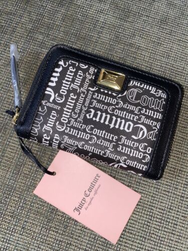 Juicy Couture Pink Denim Black & White Medium Z/A Women Bifold Wallet~STYL ISH