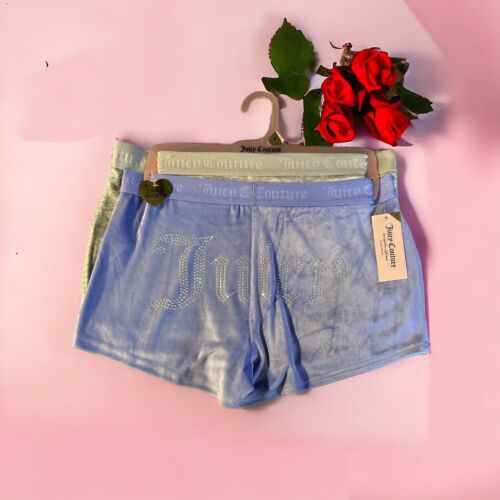 JUICY COUTURE MULTICOLOR  VELOUR RHINSTONES LOGO~JC1751~SLEEP SHORTS ALL SIZES