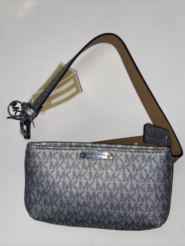 Michael Kors Women’s Belt  Fanny Pack MK Signature Logo SILVER Logo MK- S/M