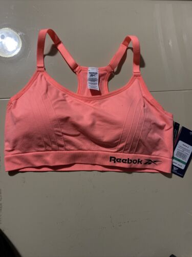 Reebok Tone Seamless Bra Electric Coral Heather Medium Support XLarge MSRP $40