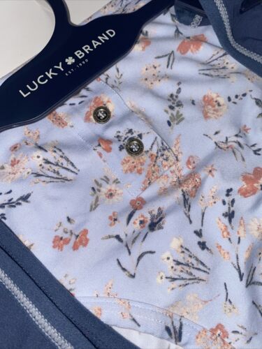LUCKY BRAND~SET  BLUE BRA~FLORAL BIKINI PANTY ~STYLE LVD50930~L ~UNIQUE!!