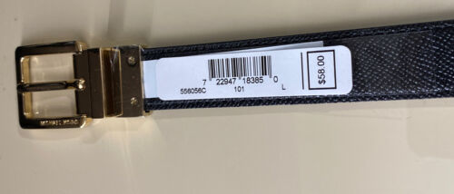 MICHAEL KORS BELT REVERSIBLE BEIGE MK LOGO/ BLACK GOLD BUCKLE