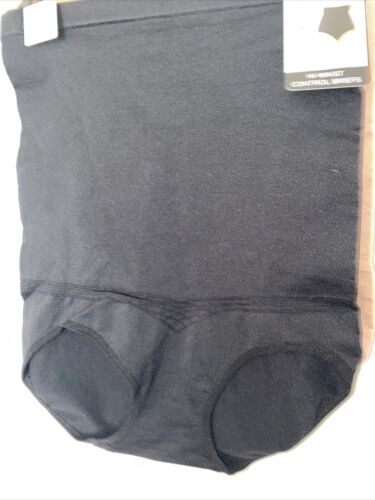 NICOLE MILLER~2 Pk~Hi-Waist Control Brief~TONES YOUR TUMMY~ UNIQUE & SEXY~Large