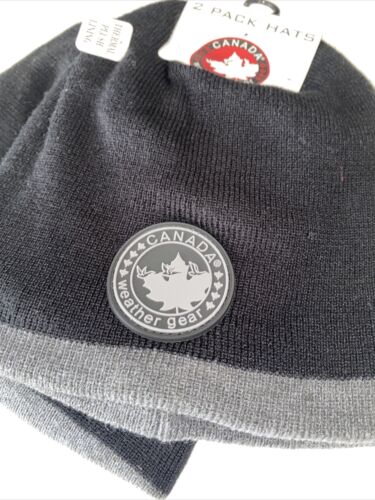 CANADA WEATHER GEAR KNIT 2 PACK BEANIE HAT SUPER WARM FOR THOSE COLD COLD DAYS~