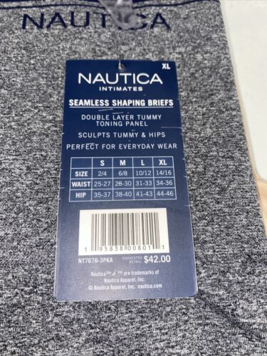 NAUTICA INTIMATES NT7676 3PKD SEAMLESS SHAPING BRIEF PANTIES GREAT FIT! XLARGE
