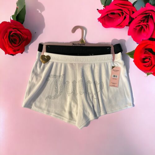 JUICY COUTURE MULTICOLOR  VELOUR RHINSTONES LOGO~JC1751~SLEEP SHORTS ALL SIZES