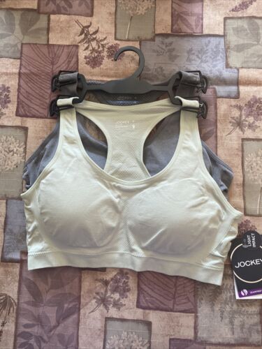 Jockey Women's 2 Pck Removable Cup Seamless Bra~Light Green/Gray JL 0653~Size XL
