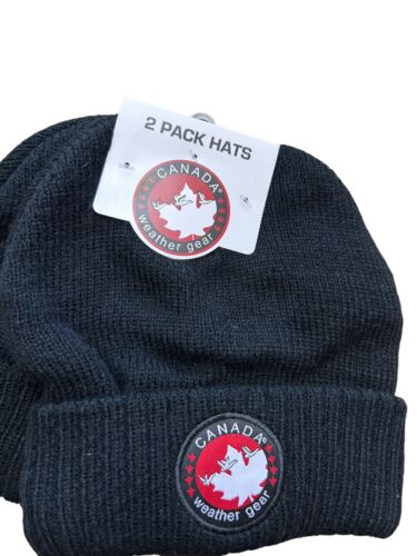 CANADA WEATHER GEAR KNIT 2 PACK BEANIE HAT SUPER WARM FOR THOSE COLD COLD DAYS~