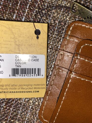 Patricia Nash NWT CASSIS Leather CC ID Case RFID- Color TAN- CLASSIC BEAUTY!