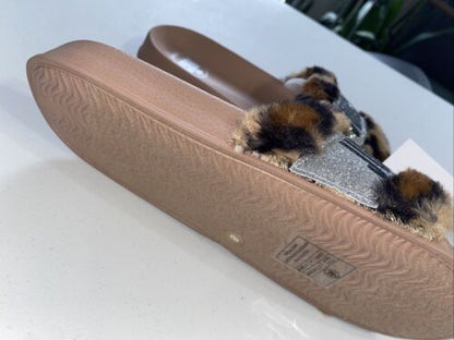 Juicy Couture Womens J-Wake Faux Fur Slip-On Slide Slippers Shoes ~SUPER SEXY!!!