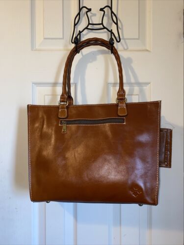 Patricia Nash Zancona Tooled Brown Leather Tote With Reiti Wallet New BEAUTIFUL
