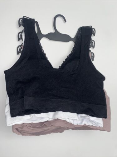 Delta Burke 3-Pack Seamless Bras Size 1X Soft Comfort Lounge Removable Pads NEW