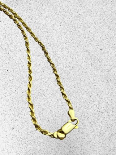 MATTEO 20" Italian Sterling Silver 925 Gold Plated Men Rope Chain~Lobster Clasp