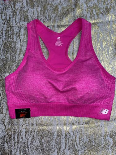 NEW BALANCE Medium Impact Sports Bra Style # 112002  Size XXL PEONY/White CUTE