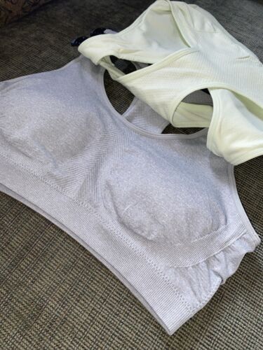 Jockey Women's 2 Pack Removable Cup Seamless Bra -Sea Foamed/Gray Size L