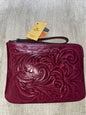 Patricia Nash CASSINI Leather Wristlet TOOLED MAGENTA Style P349244 ~ REAR FIND!