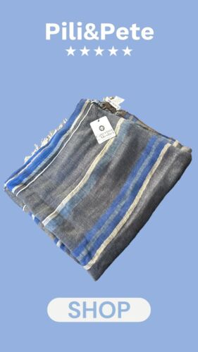 Caterina de Medici Italy 100% Cotton Scarf Shawl Multicolor, Two Side Fringe~NEW