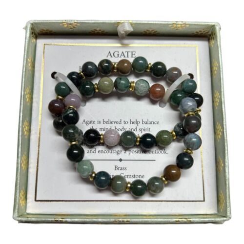 SHIVAM GENUINE GEMSTONE  AGATE 2 IN 1 BRACELET~HARMONY, CALM, GROUNDING~UNIQUE!