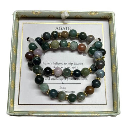 SHIVAM GENUINE GEMSTONE  AGATE 2 IN 1 BRACELET~HARMONY, CALM, GROUNDING~UNIQUE!