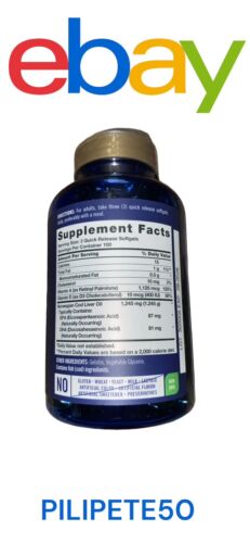 Cod Liver Oil Softgels | 1245mg | 300 Count | Norwegian | Non GMO, Gluten Free