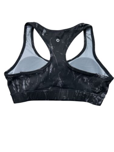 RBX  WOMEN’S SPORTS BRA RACERBACK BLACK & GRAY CAMO, REMOVABLE PADS~PULLOVER~NEW